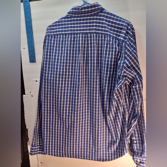 J.Crew Plaid Sunwashed Oxford Tailored Large Blue Business Casual Shirt Office - Picture 7 of 16